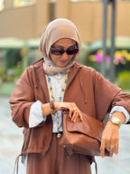 Bubble-pop mocha blouse