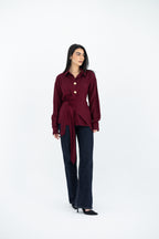 Burgundy Flowy Blouse