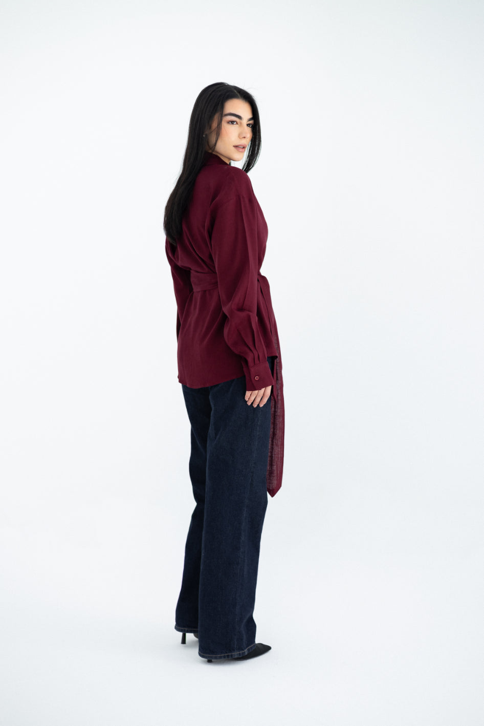 Burgundy Flowy Blouse