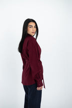 Burgundy Flowy Blouse