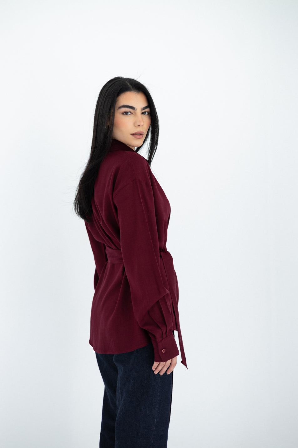 Burgundy Flowy Blouse