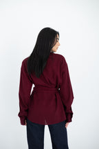 Burgundy Flowy Blouse