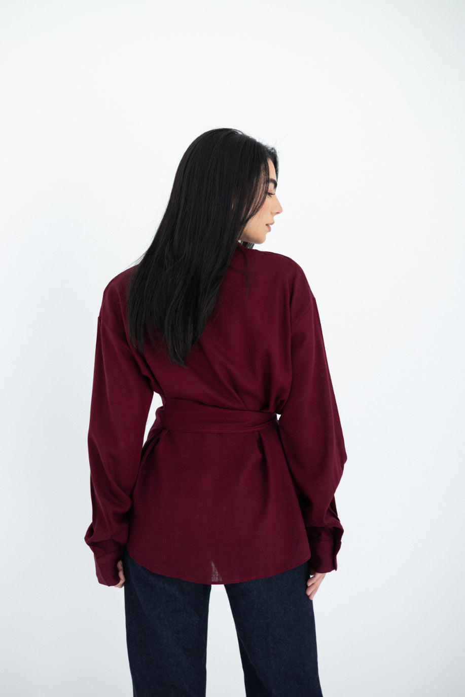 Burgundy Flowy Blouse