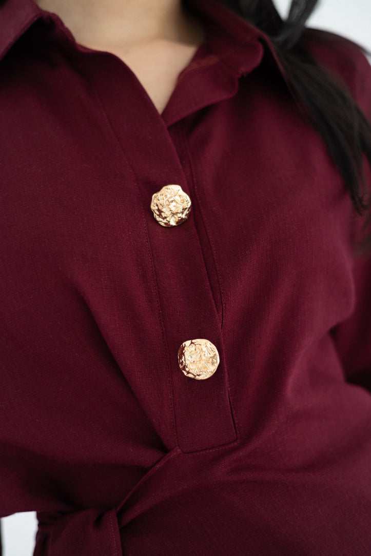 Burgundy Flowy Blouse