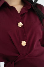 Burgundy Flowy Blouse