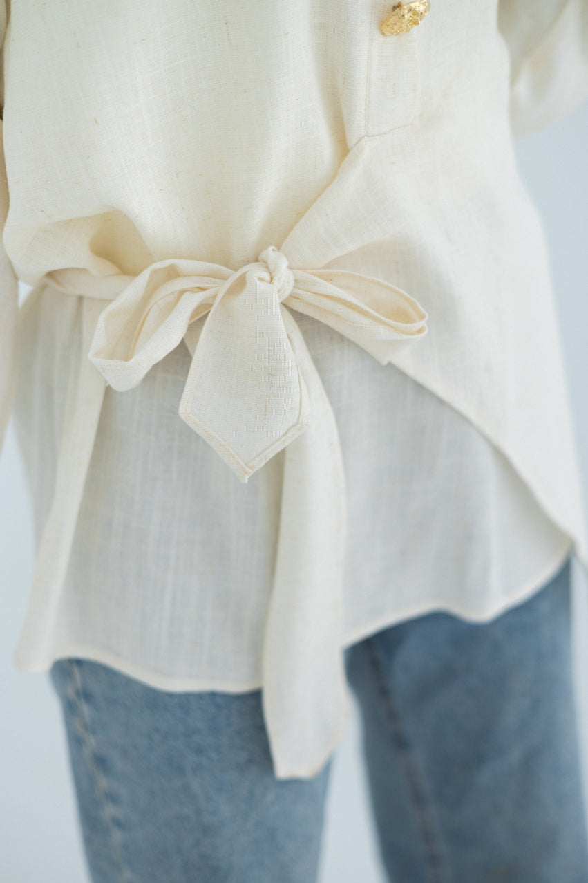 Beige Flowy Blouse