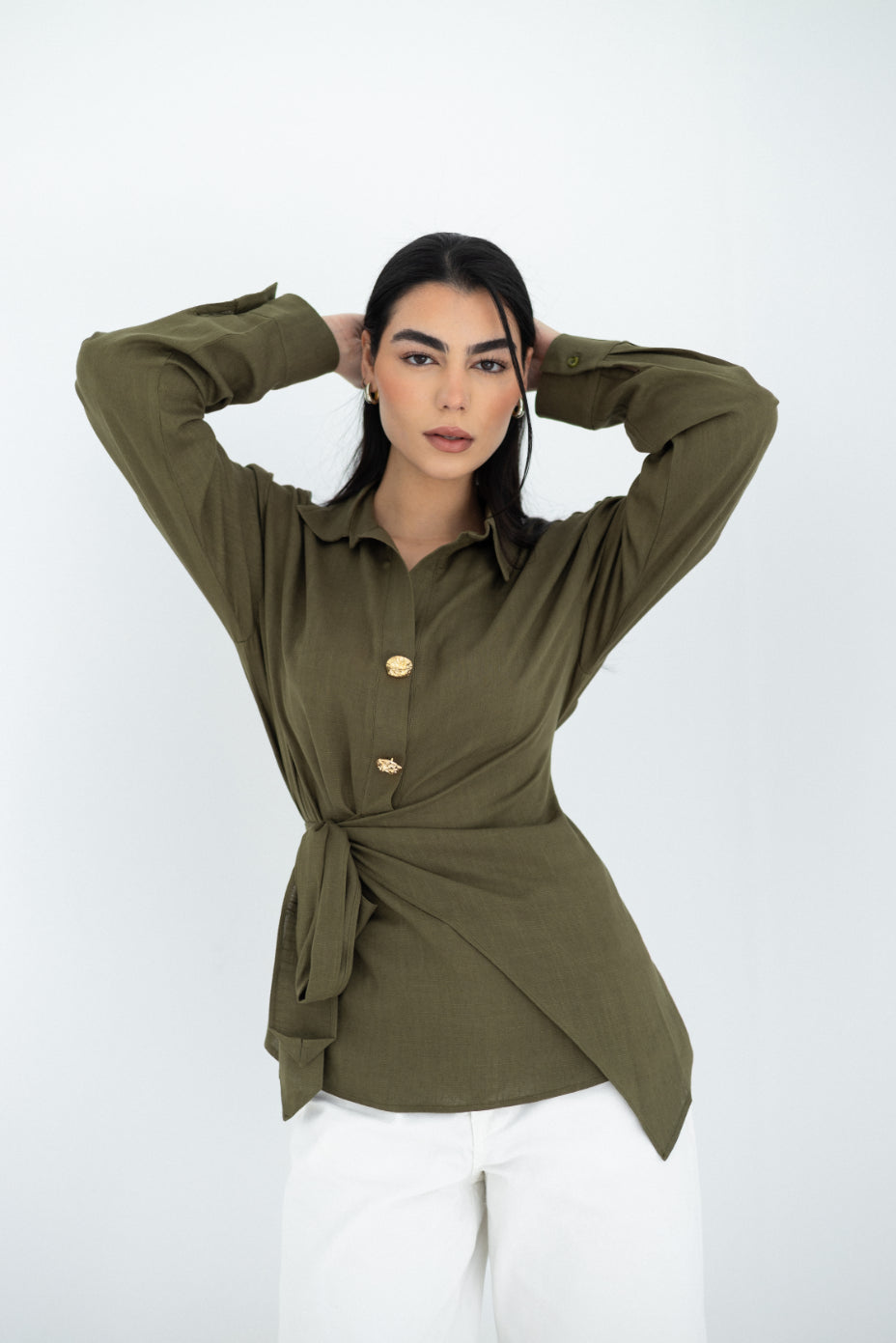 Olive Flowy Blouse