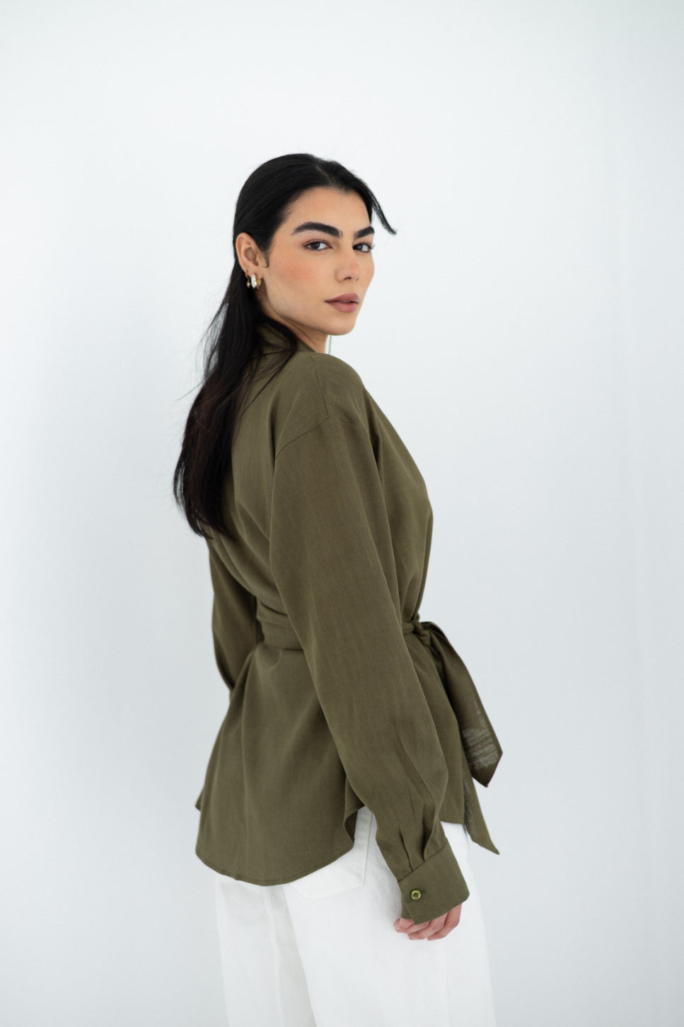 Olive Flowy Blouse