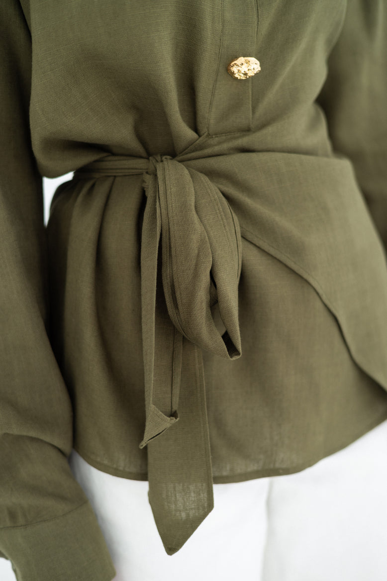 Olive Flowy Blouse