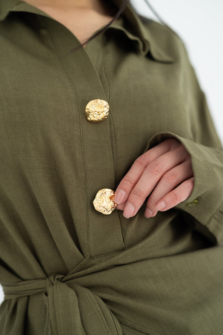 Olive Flowy Blouse