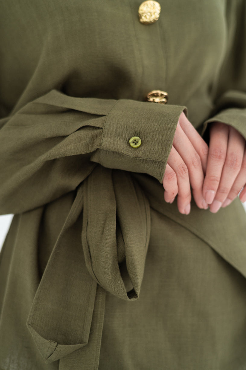 Olive Flowy Blouse