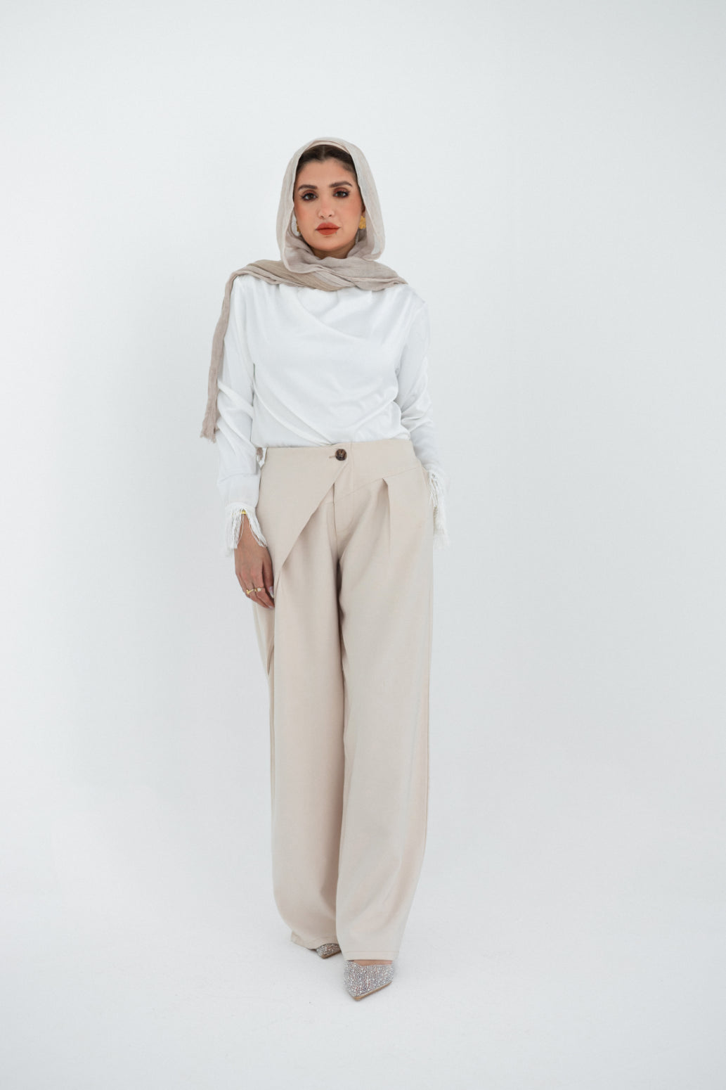 Fluid Beige Pants