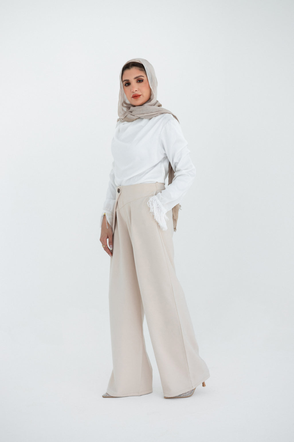 Fluid Beige Pants