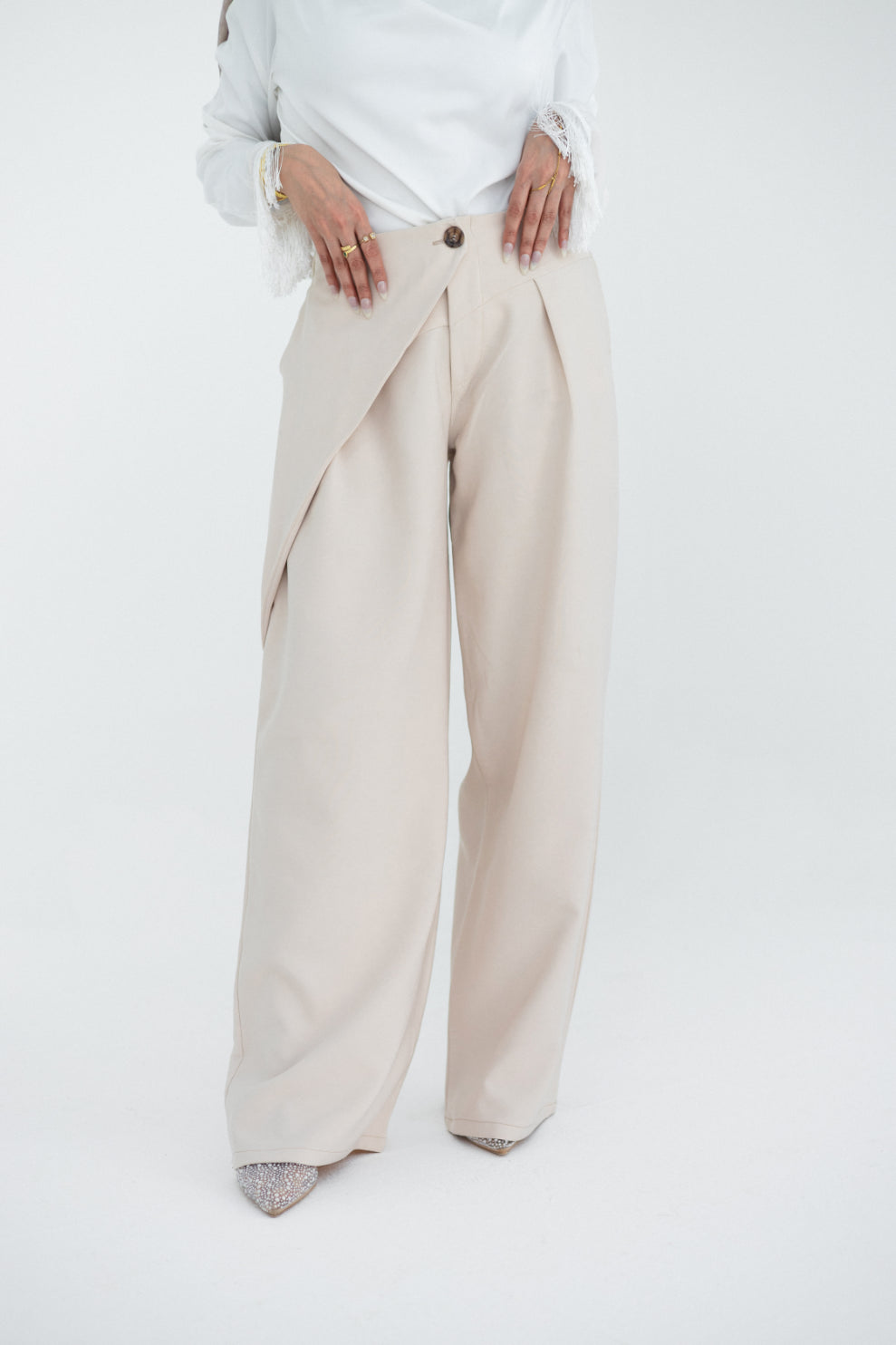 Fluid Beige Pants
