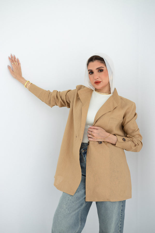 Beige Aura Chemise Jacket