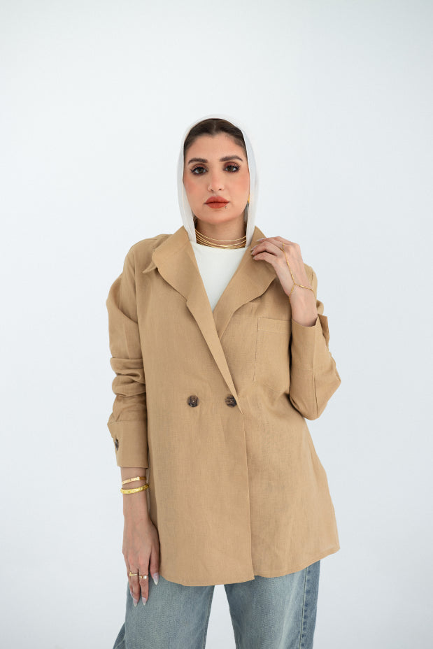 Beige Aura Chemise Jacket