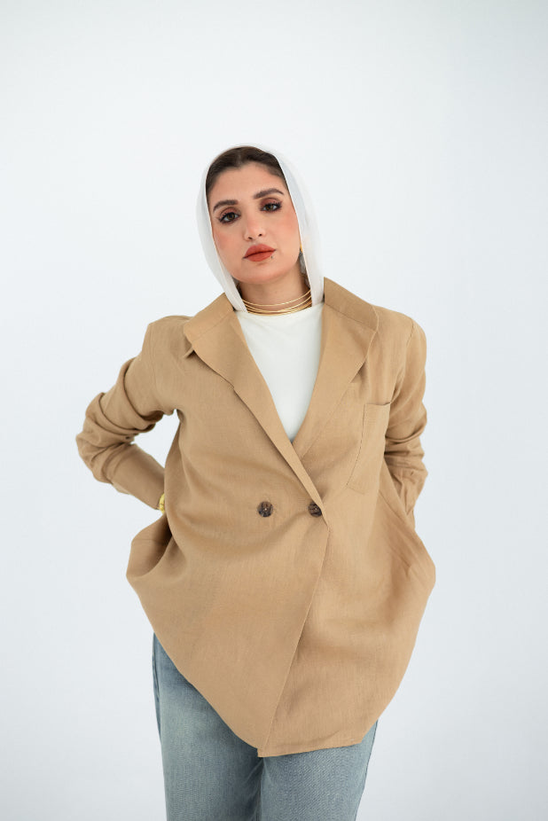 Beige Aura Chemise Jacket