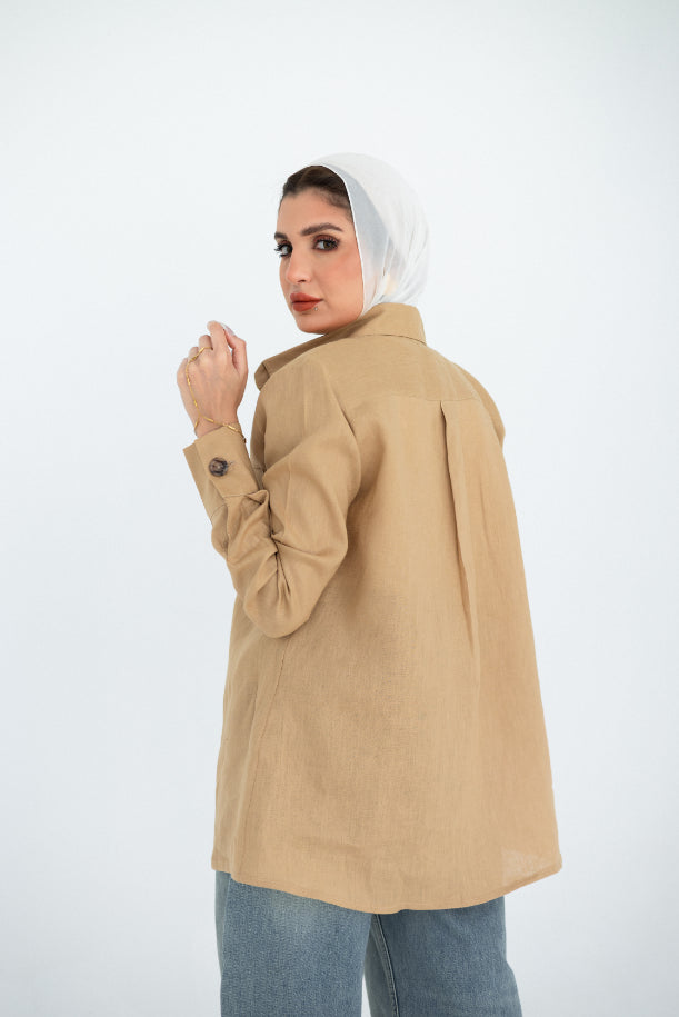 Beige Aura Chemise Jacket