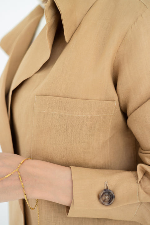 Beige Aura Chemise Jacket