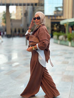 Bubble-pop mocha blouse