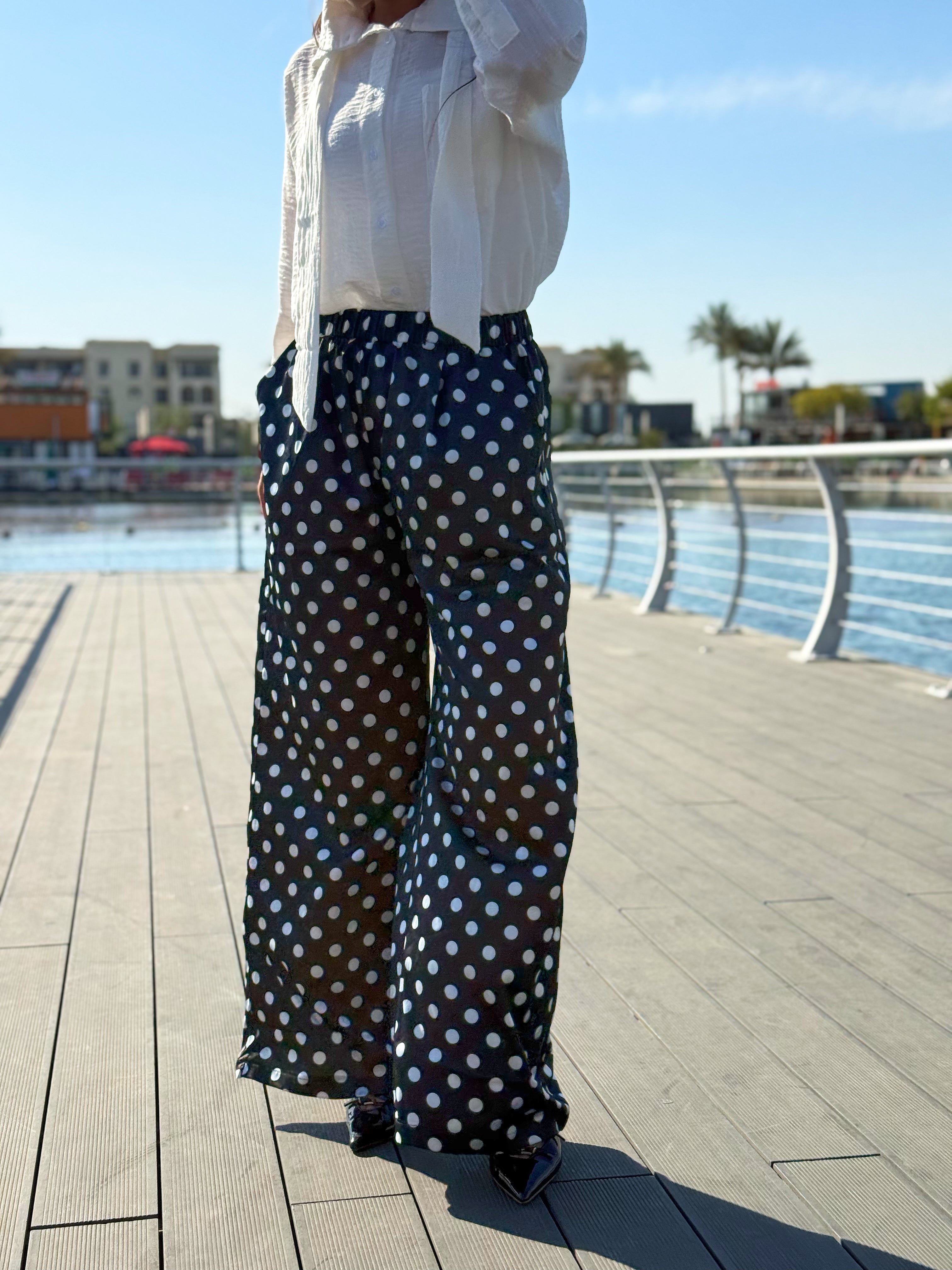 Dotted Ease Pant - Black