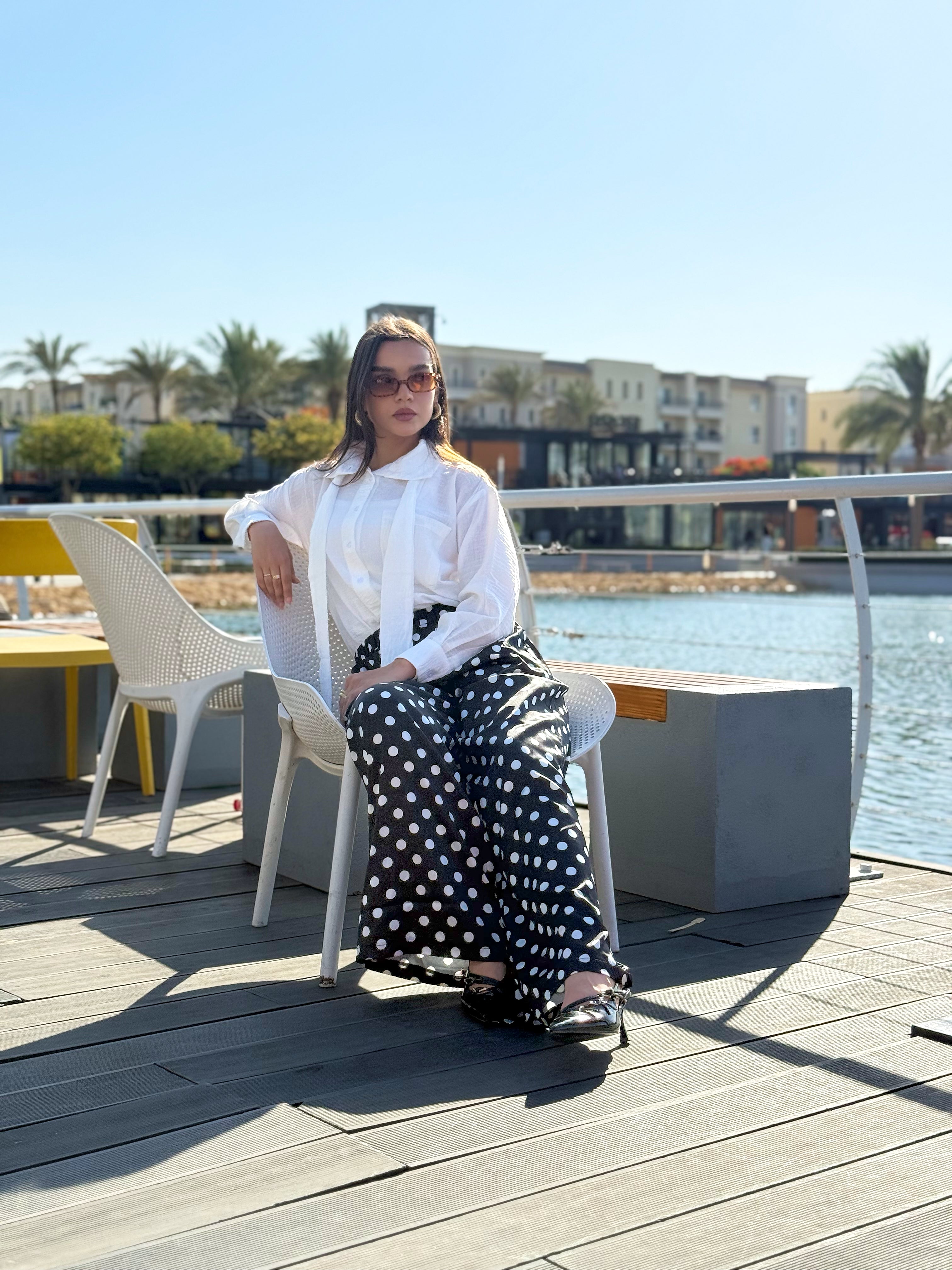 Dotted Ease Pant - Black