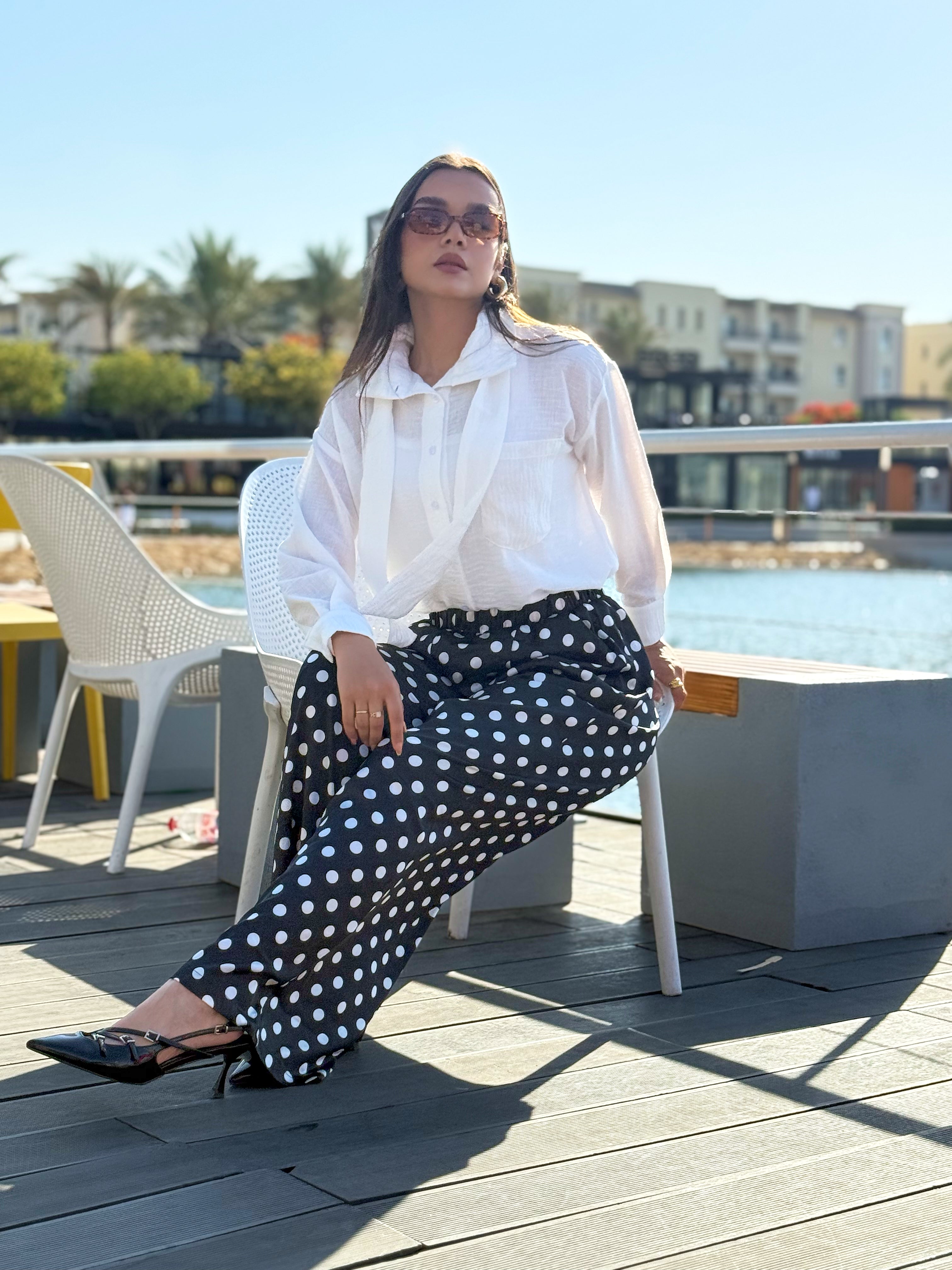Dotted Ease Pant - Black